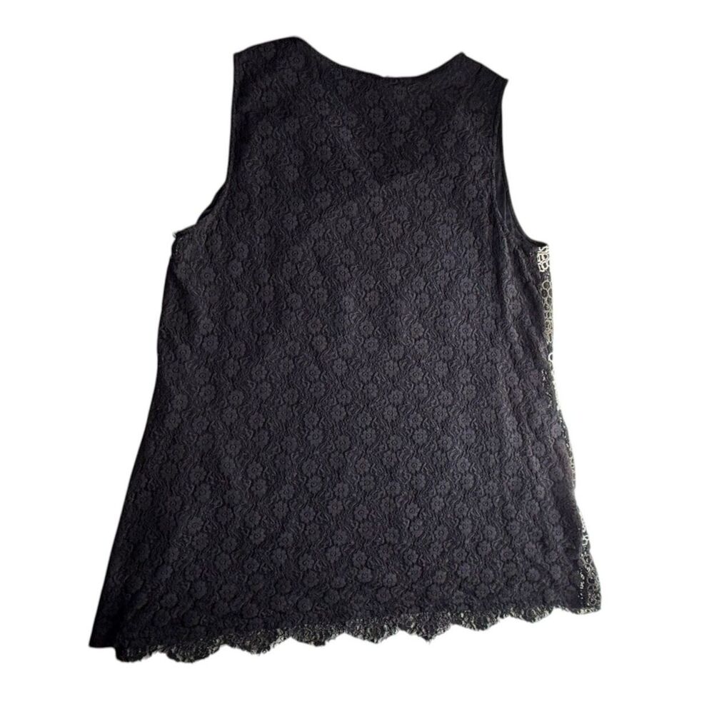 Alfani Women’s Black Lace Embroidered Top Size XL Sheer Overlay Top - Picture 5 of 5